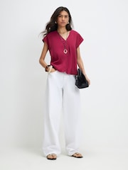 River Island Red Cupro Sleeveless Top - Image 4 of 4