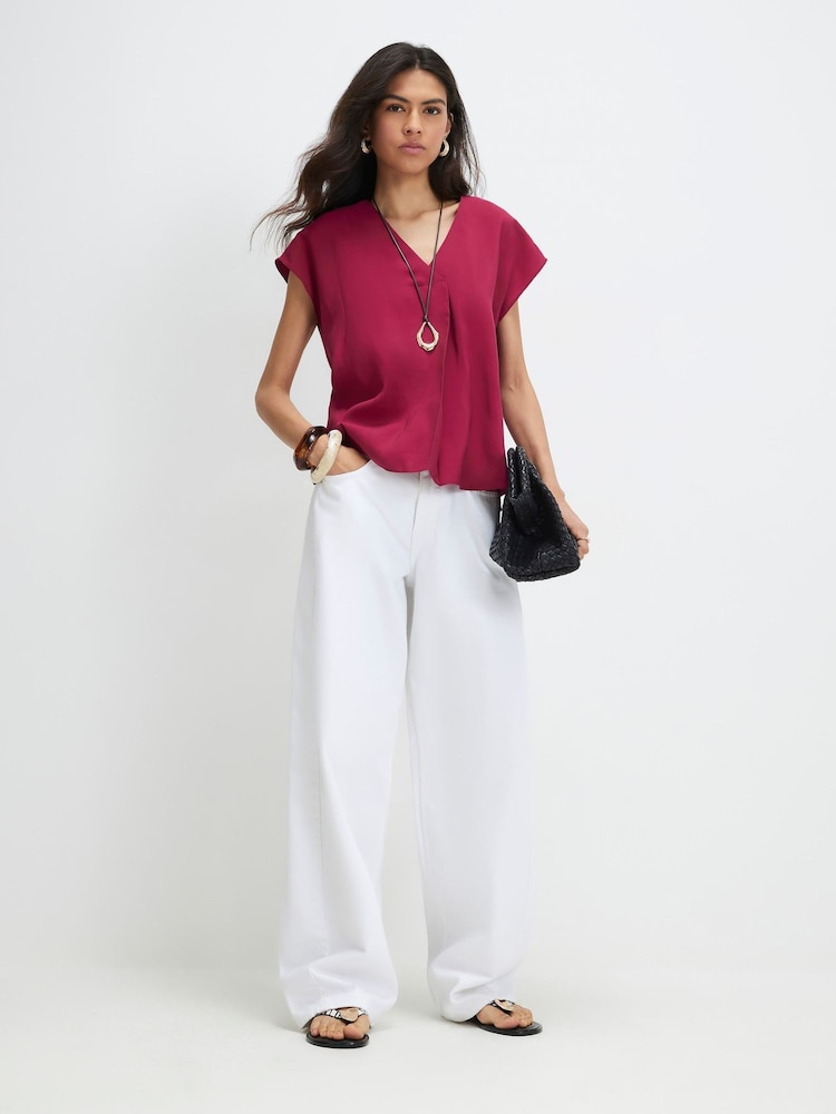 River Island Red Cupro Sleeveless Top - Image 4 of 4 River Island Red Cupro Sleeveless Top - Image 4 of 4