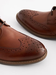 Tan Brown Leather Brogue Ankle Boots - Image 5 of 7
