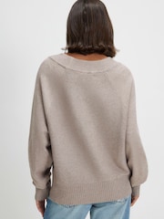 River Island Brown Cotton V-Neck Jumper - Image 2 of 4