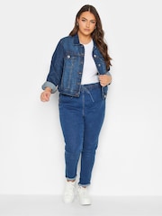Yours Curve Blue 100% Cotton Classic Denim Jacket - Image 1 of 4
