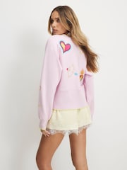 River Island Long Sleeve Embroidered Cardigan - صورة 3 من 4