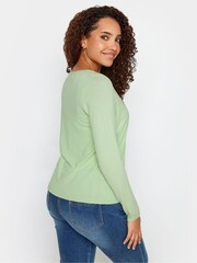 M&Co Green Knitted Button Down Cardigan - Image 3 of 4