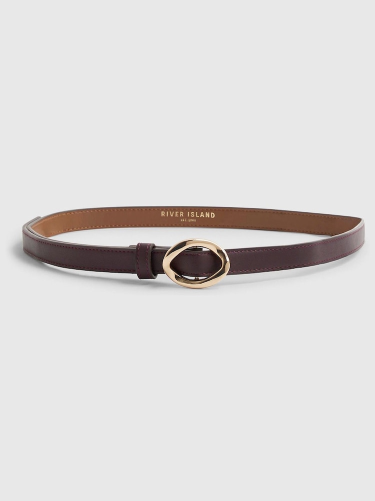 Ceinture fine à boucle ovale River Island - Image 1 de 2