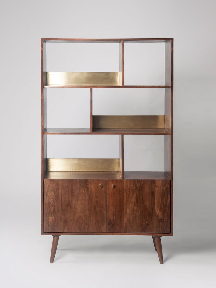 Swoon Brown Fresco Mango Wood 2 Door Shelving - Image 1 of 5 Swoon Brown Fresco Mango Wood 2 Door Shelving - Image 1 of 5