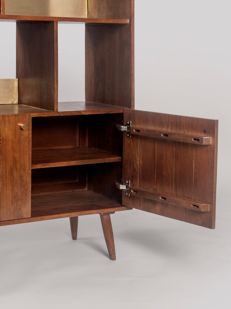 Swoon Brown Fresco Mango Wood 2 Door Shelving - Image 5 of 5 Swoon Brown Fresco Mango Wood 2 Door Shelving - Image 5 of 5