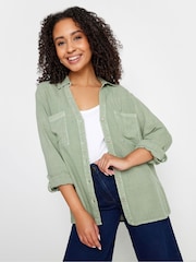 M&Co Green Petite Button Up Shirt - Image 1 of 5