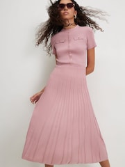River Island Pink Pointelle Midi Dress - Image 3 of 4