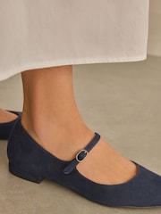 Navy Blue Forever Comfort® Point Toe Mary Jane Shoes - Image 3 of 10
