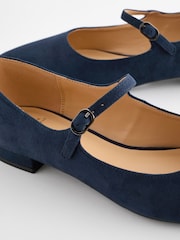 Navy Blue Forever Comfort® Point Toe Mary Jane Shoes - Image 7 of 10