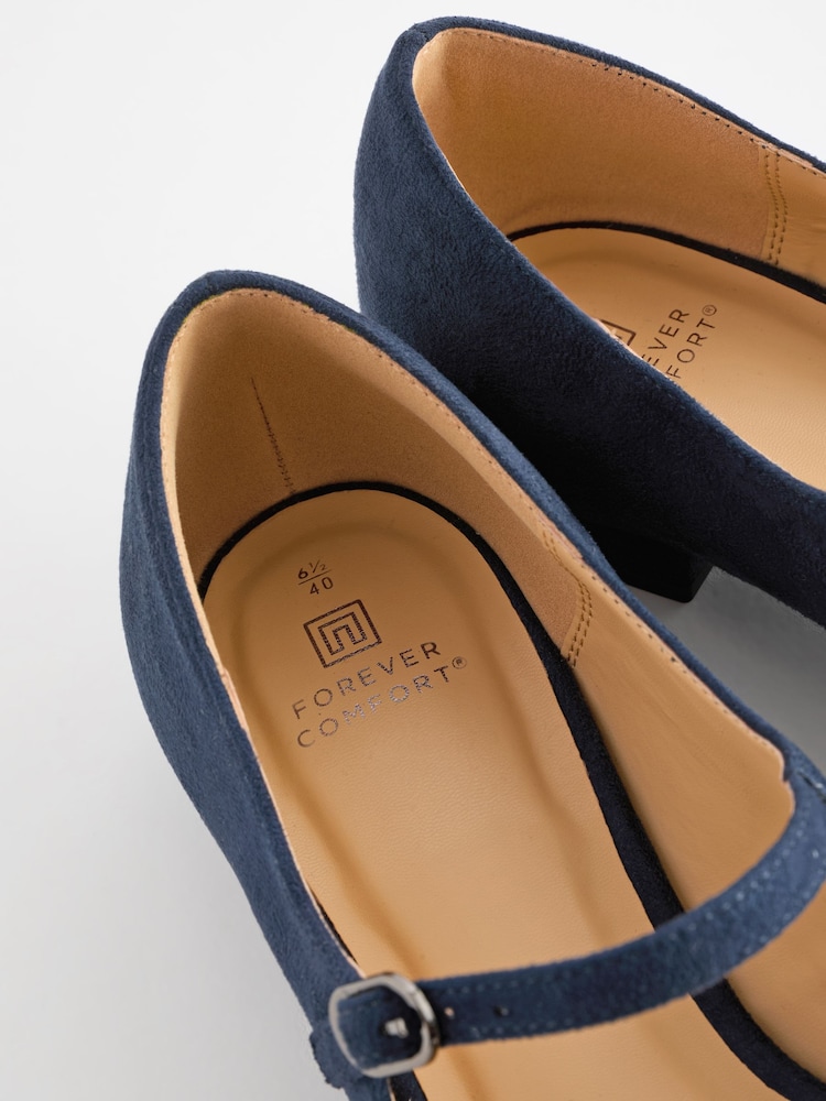 Buy Navy Blue Forever Comfort® Point Toe Mary Jane Shoes from the