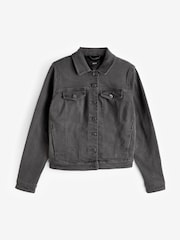 Washed Black Fuller Bust Denim Jacket - Image 4 of 5