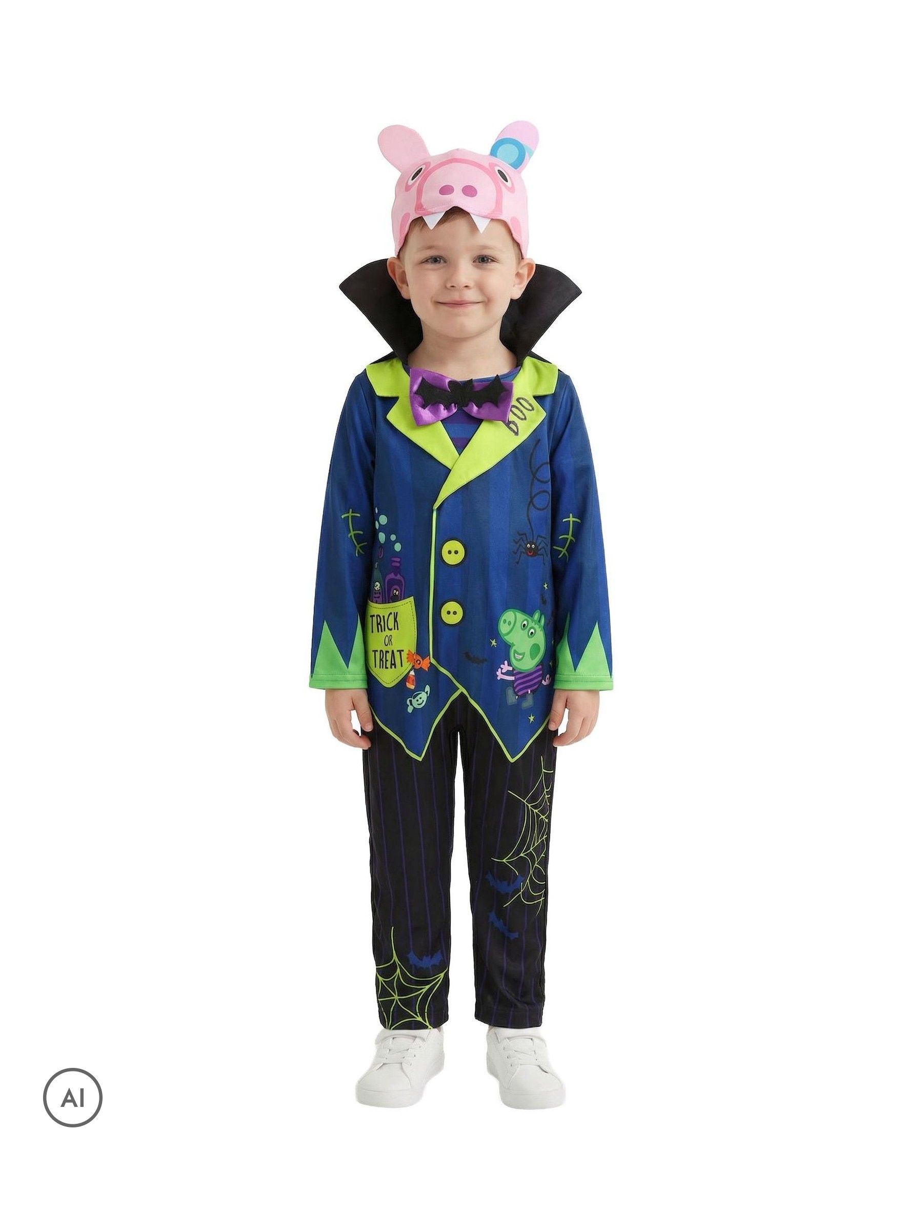 Peppa Pig (4-6 Years) 3 Piece Costume (Boys Black) - Image 2