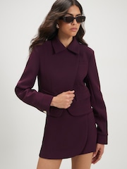River Island Purple Collared Asymmetric Jacket - Image 1 of 4