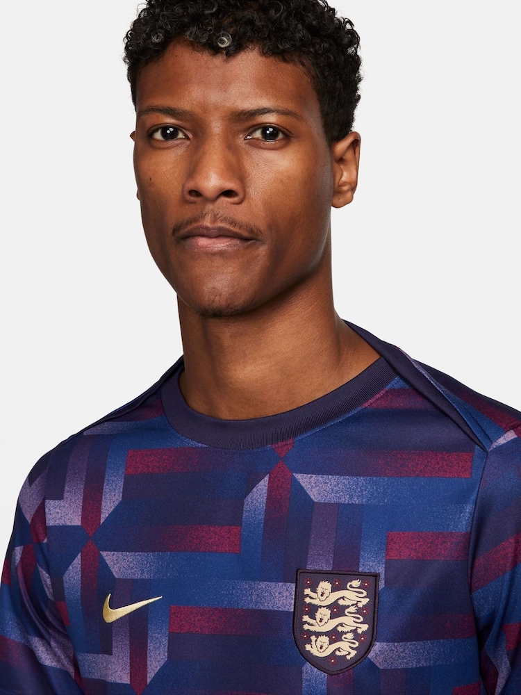 Nike Purple Dri-FIT England Academy Pre Match T-Shirt - Image 4 of 6