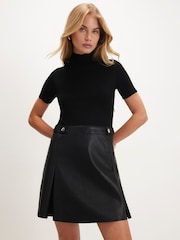 Schwarz - River Island PU Flippy Dress - Bild 2 von 4