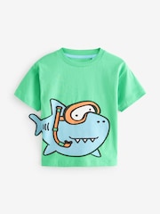 Blau/Grün - Kurzarm-T-Shirts mit Figuren aus 100 % Baumwolle im 3er-Pack (3M.–7J.) - Bild 3 von 6