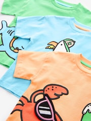 Blau/Grün - Kurzarm-T-Shirts mit Figuren aus 100 % Baumwolle im 3er-Pack (3M.–7J.) - Bild 6 von 6