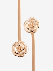 Gold Corsage Flower Skinny Stretch Belt - Image 5 of 5