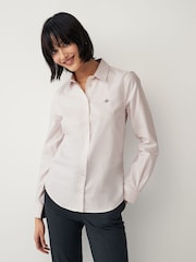 GANT Light Pink Fitted Stretch Oxford Striped Shirt - Image 1 of 8