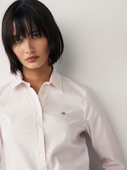 GANT Light Pink Fitted Stretch Oxford Striped Shirt - Image 5 of 8