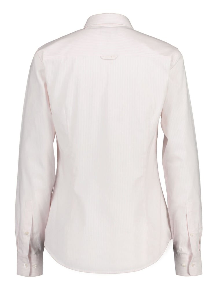 GANT Light Pink Fitted Stretch Oxford Striped Shirt - Image 8 of 8