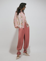River Island Pink Floral Broderie Trim Blouse - Image 3 of 4