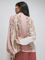 River Island Pink Floral Broderie Trim Blouse - Image 4 of 4