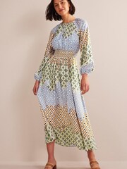 Boden Blue Smocked Waist Raglan Maxi Dress - Image 1 of 5