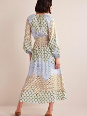 Boden Blue Smocked Waist Raglan Maxi Dress - Image 2 of 5