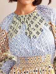 Boden Blue Smocked Waist Raglan Maxi Dress - Image 3 of 5