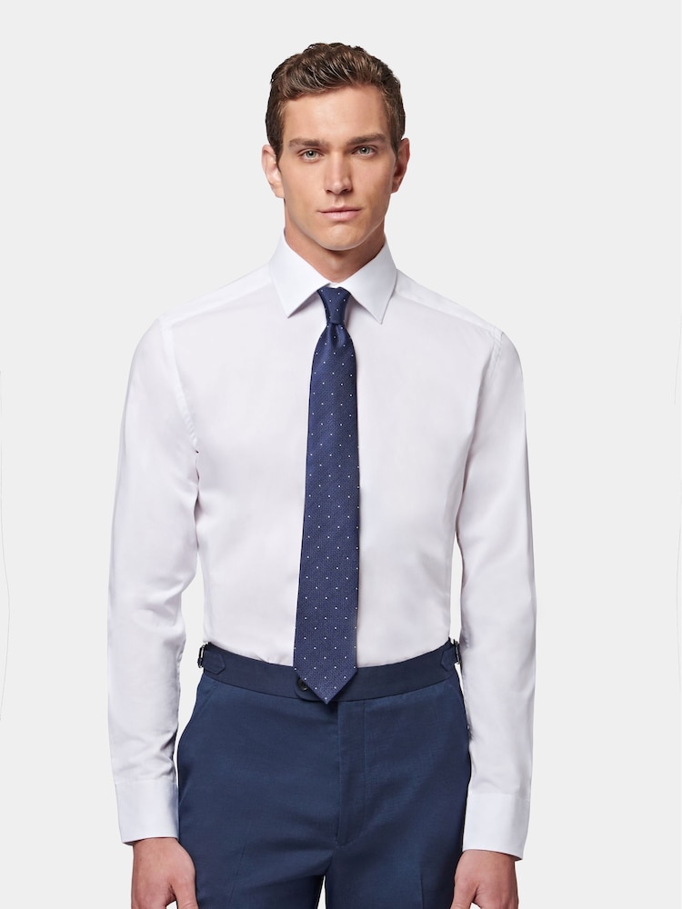 Peckham Rye White Poplin Long Sleeve 100% Cotton Shirt - Image 1 of 6