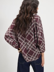River Island Red Check Pussybow Blouse - Image 2 of 4