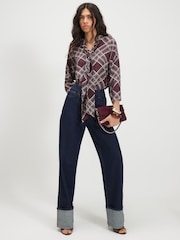 River Island Red Check Pussybow Blouse - Image 4 of 4
