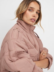 River Island Pink Quilted Bomber Jacket - Image 3 of 4