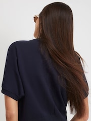 River Island Blue Cotton Knit Cocoon Sleeve Cardigan - Image 4 of 4