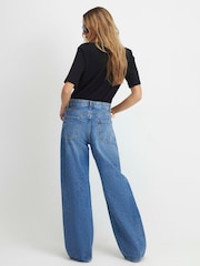 River Island Blue Ripped Relaxed Straight Leg Jeans - Image 2 of 4