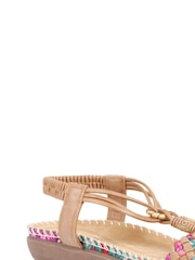 Pavers Brown Flat Strappy Sandals - Image 1 of 5