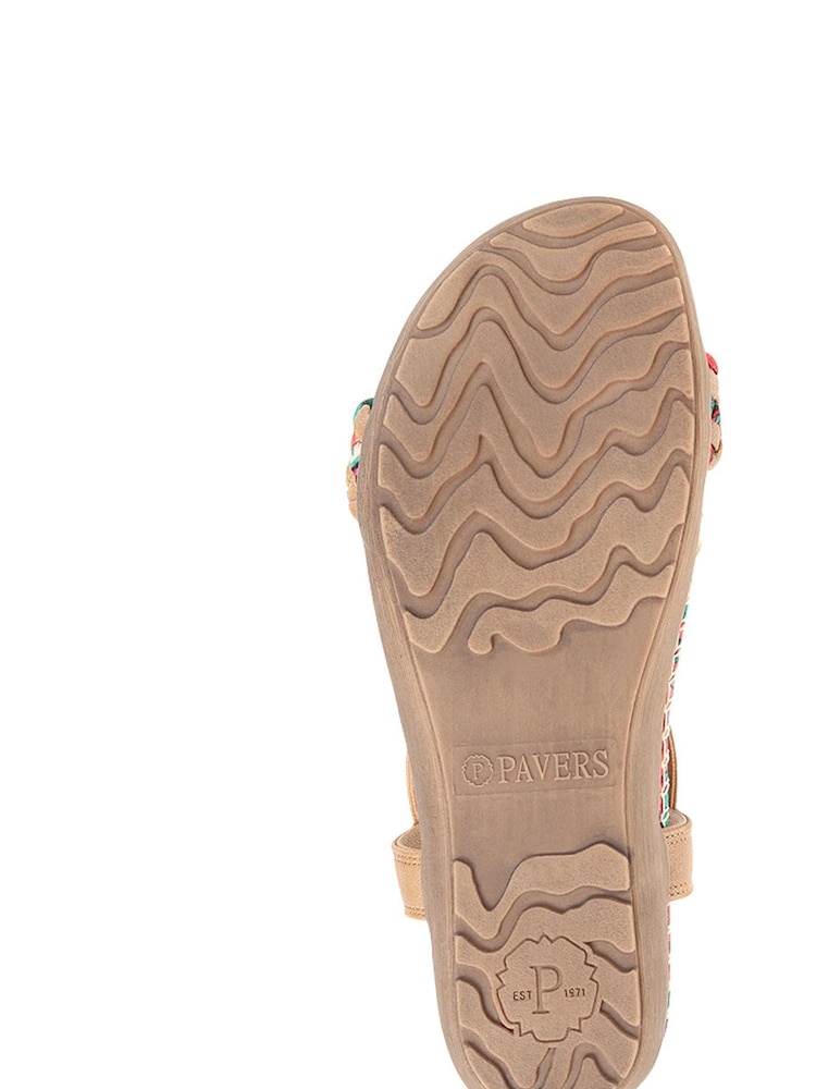 Pavers Brown Flat Strappy Sandals - Image 4 of 5
