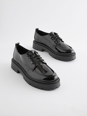 Black Patent Forever Comfort® Chunky Lace Up Shoes - Image 1 of 5