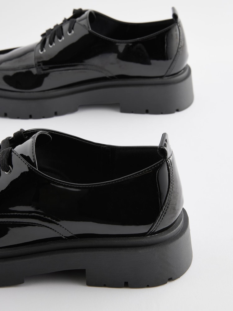 Black Patent Forever Comfort® Chunky Lace Up Shoes - Image 5 of 5