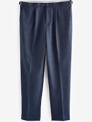 Navy Blue Textured Side Adjuster Trousers - Image 6 of 9