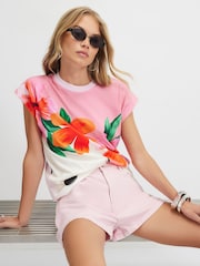 تيشرت منقط بنقشة الزهور من River Island - صورة 4 من 4