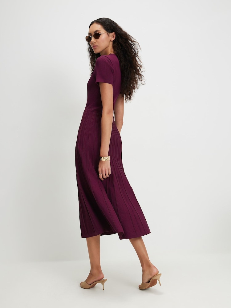 River Island Red Pointelle Midi Dress - Image 2 of 4