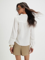 River Island Cotton Long Sleeve Pintuck Blouse - Slika 3 od 4