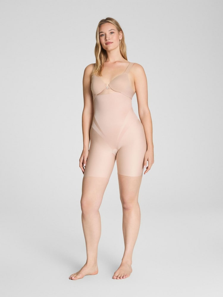 Spanx Nude Transform Extra-Firm Control High-Waisted Mid-Thigh Shorts - Image 1 of 6 Spanx Nude Transform Extra-Firm Control High-Waisted Mid-Thigh Shorts - Image 1 of 6