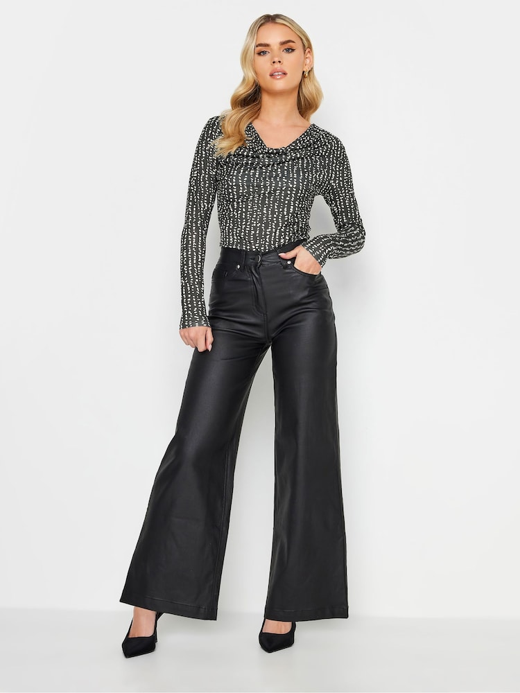 PixieGirl Petite Black Cowl Long Sleeve Top - Image 3 of 5