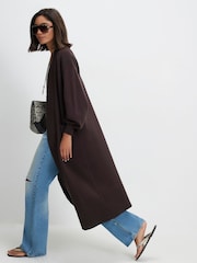 River Island Brown Ribbed Maxi Cardigan - Image 4 of 4
