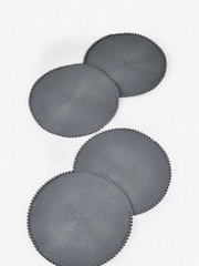 Set of 4 Charcoal Grey Pom Pom Placemats - Image 3 of 3