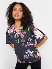 M&Co Petite Keyhole Short Sleeve Top - Bild 1 von 5